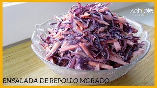 ENSALADA de REPOLLO o COL MORADA con ZANAHORIA y MANZANA  Amarás esta Ensalada [upl. by Einhorn]