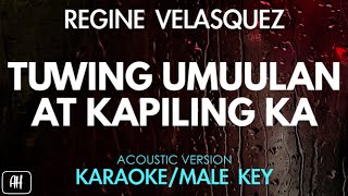 Regine Velasquez  Tuwing Umuulan At Kapiling Ka KaraokeAcoustic Version Male Key [upl. by Melas]