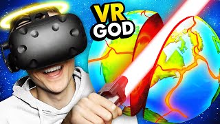 CREATING And DESTROYING THE WORLD As VR GOD Deisim VR Funny Gameplay [upl. by Cornall]