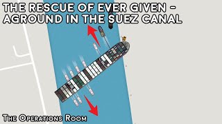 The Rescue of Ever Given Aground in the Suez Canal  Animated [upl. by Lanrev508]